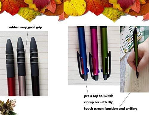 7 חבילות עטים רב -צבעוניים עם עטים קצה חרט למסכי מגע 2 ב 1 יכולות חרט 3 עט דיו צבעוני באחת עט עט כדורים