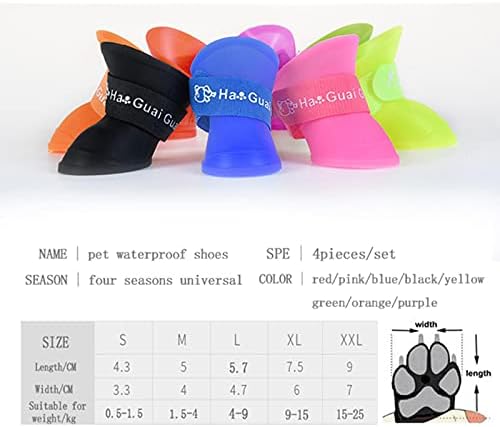 מגפי כלבים Meiyixin נעליים אטומות למים לכלבים עם 4 יחידות רפלקטיביות