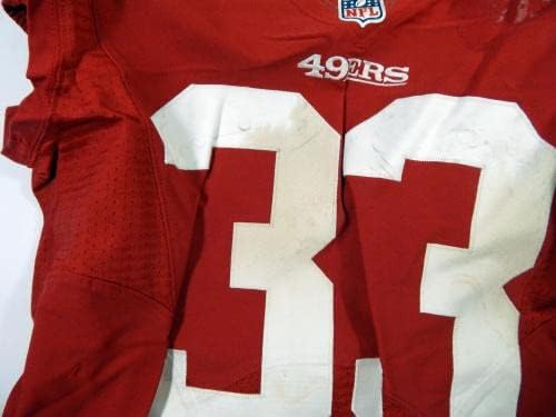 2012 סן פרנסיסקו 49ers Jewel Hampton 33 משחק נעשה שימוש באדום תרגול ג'רזי 42 7 - משחק NFL לא
