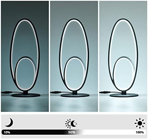 Fctwaks מנורת שולחן מודרנית, LED מודרני מנורת מיטה קטנה, ניתן לעמעום ללא צעד, 15.8 וואט, 15.7 גבוה,