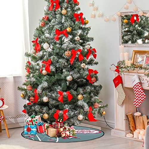 מחצלת עץ חג המולד של Visesunny מחצלת עץ מודרני מעמד מחצלת מגן רצפת סופגת עץ עץ מגש מגש לחג ההודיה עונתי ליל כל