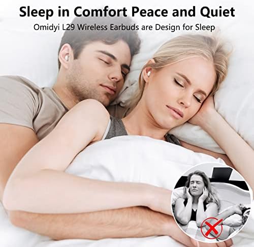 OMIDYI TRUE אלחוטית אוזניות שינה, אוזניות חוסמות רעש באוזן לשינה, קל משקל ונוחות, אוזניות Bluetooth המיועדות