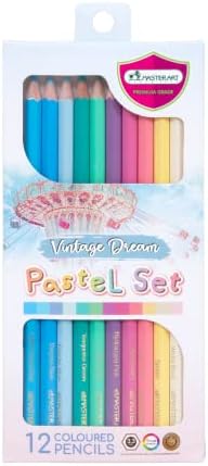 עפרונות צבעוניים בצבע פסטל 12 צבעים לילדים ומבוגרים צביעה