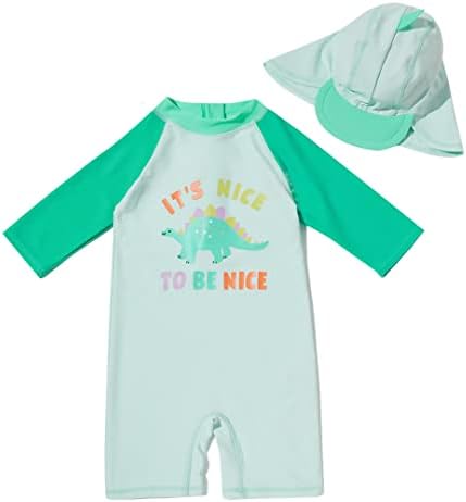 הכי טוב עבור כל התינוקות לילדים בגד ים פעוטות בגד ים רוכסן אחד בגדי ים עם בגד ים עם חליפת גלישה של שומר פריחה