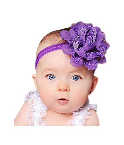 קול אופנה תינוק של שיפון תחרה פרח שיער להקת בארה ' ב