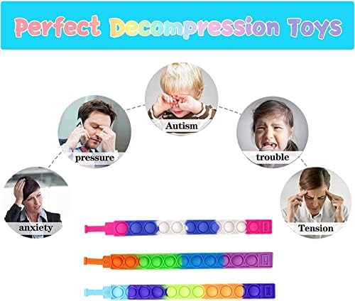 טומוין פופ צמיד לקשקש צעצוע, 20 יחידות רב צבע צמיד פופולרי צמיד לקשקש שעון הוא מתאים לילדים