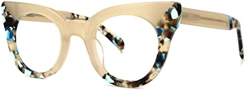 צבעוני חתול עין מסגרת כחול אור חסימת משקפיים, אופנה מזויף משקפיים לנשים אנטי לחץ בעיניים