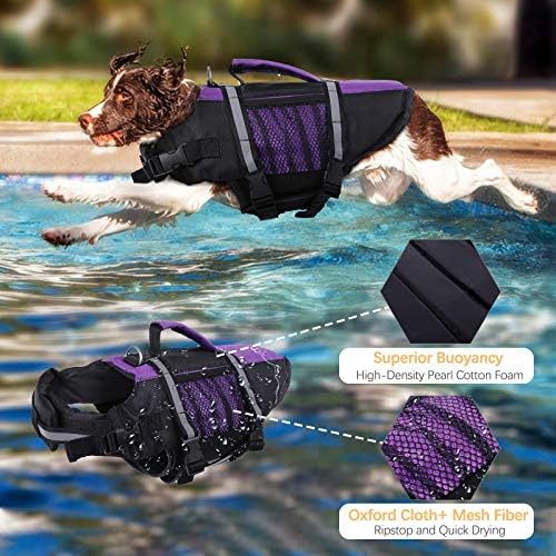 מעילי הצלה של כלבי קיץ לשחייה, בטיחות כלבים לחיות מחמד חייבי בגד ים צף סיוע מצביע על צפה עם ציפה