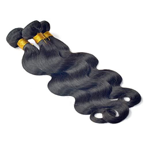 גרימו ברזילאי גלי שיער 3 חבילות שחור רמי שיער טבעי הרחבות מכונת ערב שיער ברזילאי לא מעובד שיער