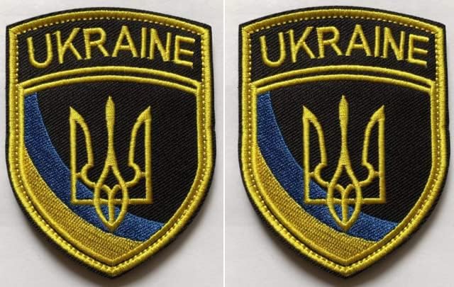 2 PC דגל אוקראינה טקטי רקמה טקטי טלאי טלאי מורל לולאה טלאי צבאי לתיקון תרמיל אביזרים לבגדים