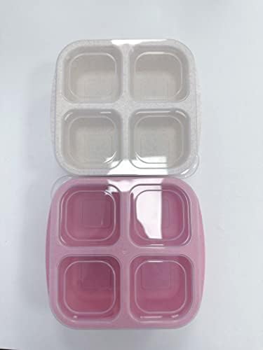 MAMIX 4 תאים קופסת חטיף בנטו, 4 מכולות חטיפים לילדים, ארוחות חוזרות לשימוש חוזר מכולות ארוחת