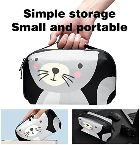 מארגן אלקטרוניקה שקית מארגן כבלים קטנים לטיולים לכוננים קשיחים, כבלים, מטען, USB, כרטיס SD, חתול