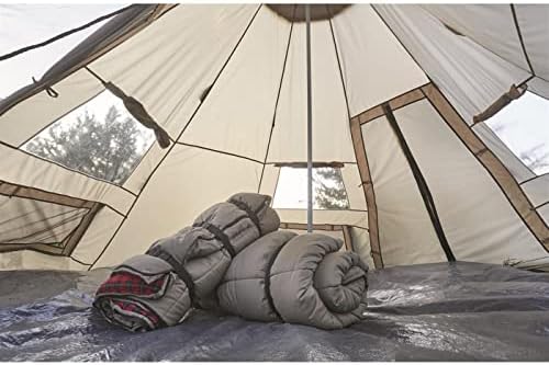 מדריך ציוד קמפינג אוהל טיפי למבוגרים, בחוץ, אטום למים, משפחה, 6 אנשים, 14 'x 14'