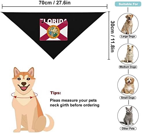 פלורידה מדינת דגל יפה כלב בנדנות דפוס משולש לחיות מחמד צעיף רחיץ כלב ליקוק מטפחת