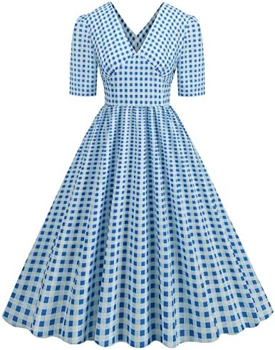 שמלות קיץ של ג'וניור נשים שרוול קצר מזדמן שרוול קצר משנות החמישים עקרת בית ערב שמלת נשף שמלות נשים שמלות נשים