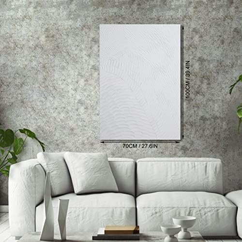 זסוני לבן מופשט קיר אמנות לסלון-גדול גיאומטריה מרקם מופשט יד-ציור יצירות אמנות מינימליזם עכשווי נורדי