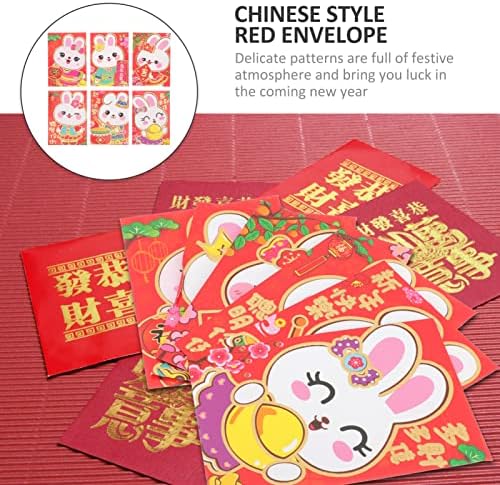 2023 כסף תיק אדום מעטפות סיני 60 יחידות קריקטורה ארנב אדום מעטפות אדום מנות סיני חדש שנה כיסים