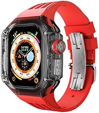 ערכת שינוי מקרים שקופה של Czke עבור Apple Watch Ultra 49 ממ פס גומי Iwatch Series Seriet צמיד יוקרה