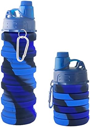 בקבוק מים מתקפל על ידי Upspirit לנסיעות, בקבוקי מים סיליקון מתקפלים לשימוש חוזר לספורט וטיולים רגליים,
