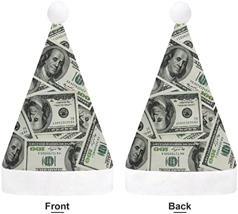 דולרים ביל הדפסת חג המולד כובעי בתפזורת מבוגרים כובעי חג המולד כובע לחגים חג המולד ספקי צד