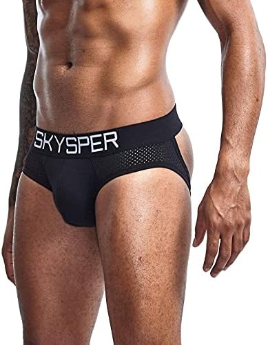 Skysper's Jockstrap נושם רשת כותנה נושמת רצועת תחתונים גברים, תומכים אתלטיים לגברים