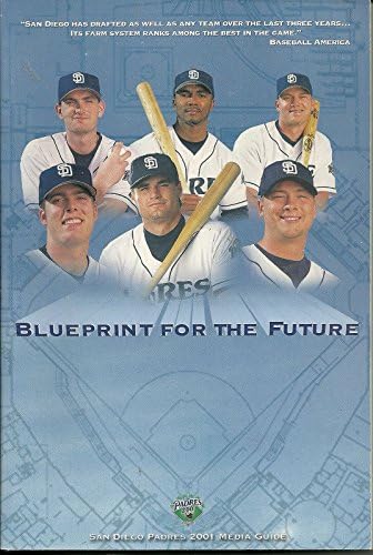 סן דייגו פדרס MLB בייסבול 2001 מדריך מדיה וינטג 'צבע נהדר אותנטי