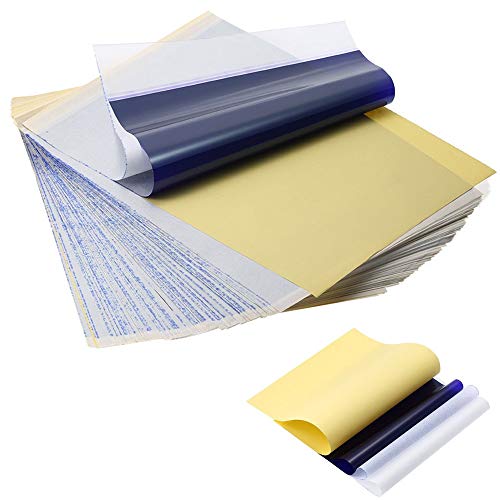 נייר העברת קעקועים - Yuelong 100 Sheets Stato Stensil נייר סטנסיל תרמי נייר 4 שכבות 8 1/2 x 11 DIY קעקוע נייר
