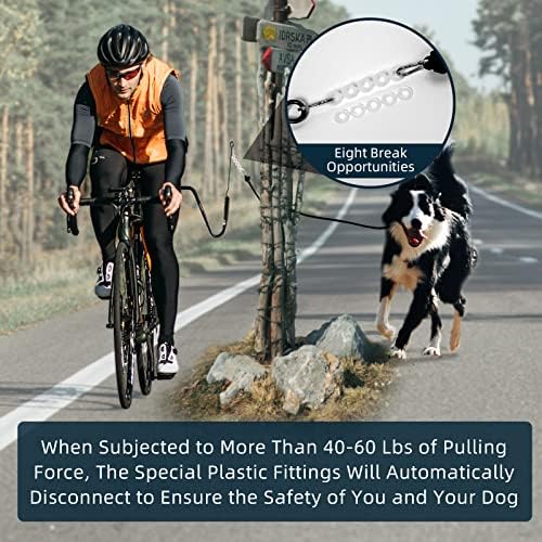 רצועת אופני כלבים של Petbetf - רצועת רצועה של כלב אופניים עם בולם זעזועים, כשיש משיכה של 40-60 קילוגרמים, המצורף