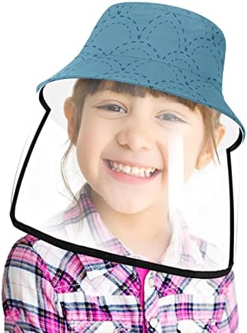 כובע מגן למבוגרים עם מגן פנים, כובע דייג כובע אנטי שמש, יפנים פשוטים קנה מידה דגים כחולים באביב