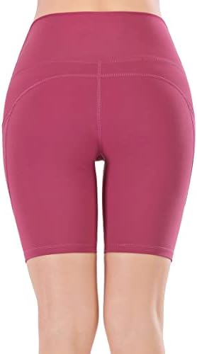 מכנסי יוגה בעלי מותניים גבוהים של Lianshp לנשים לבקרת בטן אימון ספורטיבי המריצות מכנסיים קצרים