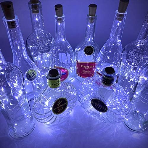 מומוקסי 30 מארז 20 אורות בקבוק יין לד עם פקק, 3.3 רגל אורות פקק חוט כסף המופעלים באמצעות סוללה אורות