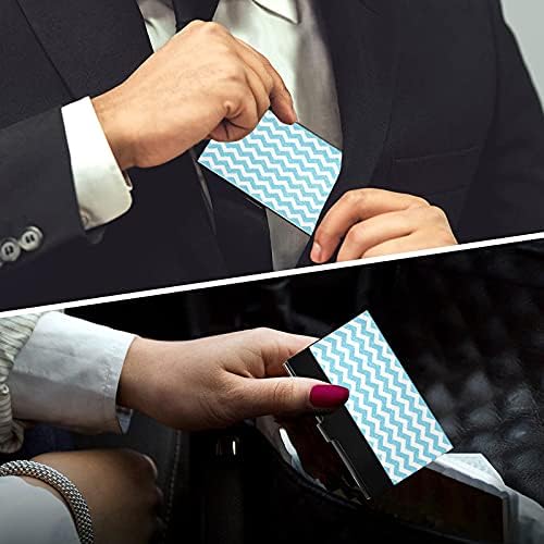 כחול גל מרקם כרטיס ביקור מחזיק עבור נשים גברים כרטיס ביקור מחזיק מקרה עם עור אישי כרטיס ביקור כרטיס