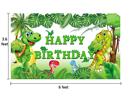 אושינמי דינוזאור יום הולדת רקע לילדים בנים, יום הולדת שמח רקע באנר מסיבת קישוטי אספקת סימן, ירוק,