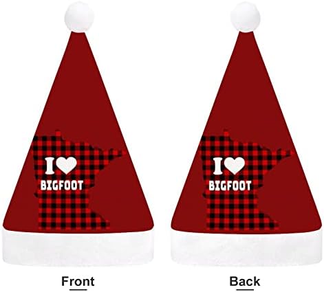מינסוטה אני אוהב ביגפוט חג המולד כובע סנטה כובע מצחיק חג המולד כובעי חג מסיבת כובעי עבור נשים / גברים
