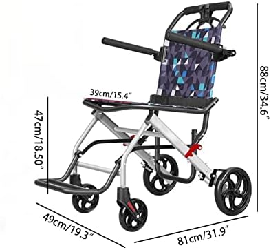 האולטרה תחבורה כיסא גלגלים, מתקפל נייד העלאה נסיעה כיסא גלגלים עם בלם יד, כסאות גלגלים למבוגרים,מתקפל כסאות גלגלים