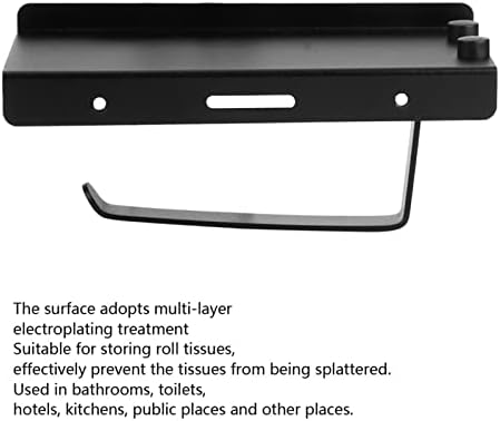 באופן קוססטי 2 יחידות אמבטיה קיר קיר הרכבה על גליל נייר מתלה מגבת מתלה שטח שחור אלומיניום מתלה