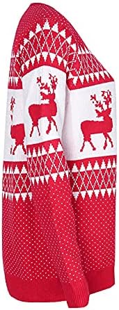 סוודרים לחג המולד לנשים לגברים צוואר מזדמן עגול שרוול ארוך סוודר מודפס