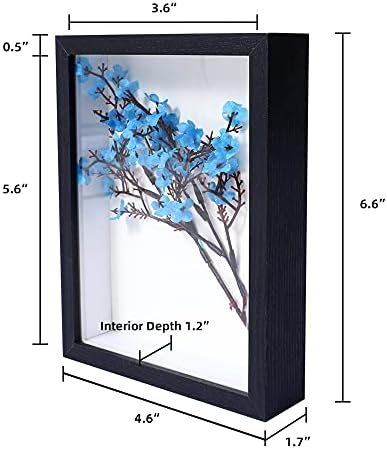 תיבת צל של Kapix 4X6 מסגרת תמונה עם פרספקס HD Plexiglass עץ עמוק תיבת זיכרון תיבת תצוגה לפרחים, כרטיס,