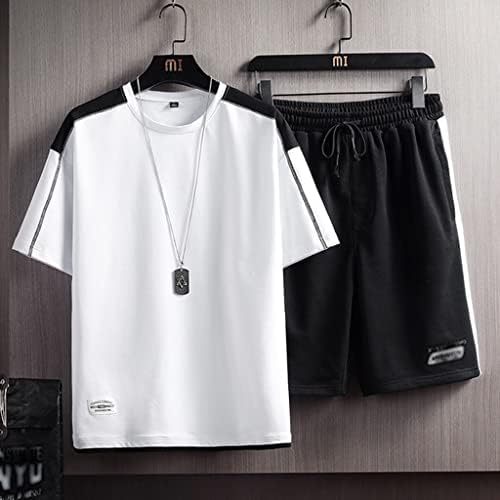 DHTDVD לגברים בקיץ אימונית ספורט בגדי ספורט שרוול קצר חולצות T+שני סטים קצרים של שני חלקים בגדים