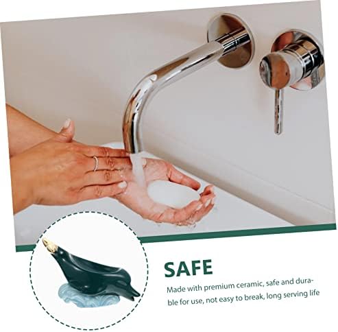 חוליבנה דולפין סבון קישוט קישוט מיכל סבון אמבטיה אספקת בית אספקת סבון קרמיקה קרמיקה קישוט ירוק מכולות