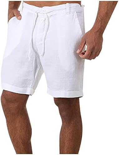 גברים של אימון מכנסיים קצרים כותנה פשתן מזדמן רופף מכנסיים קצרים פיג 'מה כיס ריצה מכנסיים ג' רזי מכנסיים