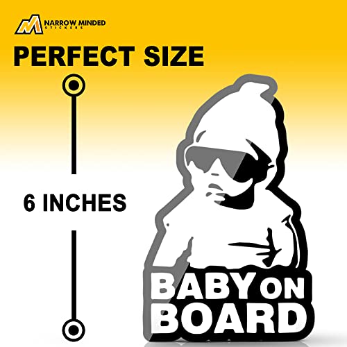 תינוק על לוח מדבקה למכוניות מצחיק, תינוק קרלוס הנגאובר, שחור ולבן ויניל מדבקות תינוק על לוח מדבקה מצחיק,