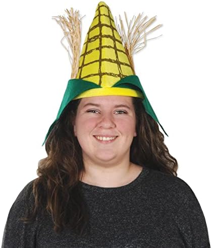 איסל 60674 קטיפה קלח תירס כובע, ססגוניות, למבוגרים, צהוב / ירוק/חום