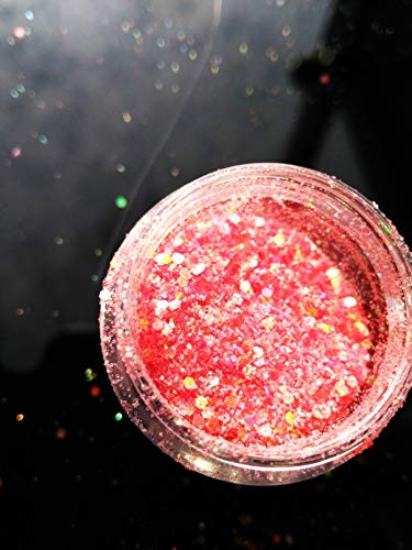 1 יחידות אדום משושה ציפורניים גליטר אקריליק מניקור הולוגרפית מראה כרום פיגמנט ערכת מקסים פופולרי