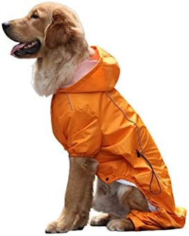 EWRTM00SDQ PET מעיל גשם לכלב, מעיל גשם של כלב נושם נושם פוליאוריתן אטום למים כלב מחמד גדול של ארבע רגליים