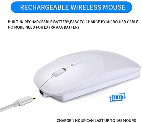 עכבר למחשב נייד/אייפד/אייפון/מק/אנדרואיד,עכבר אלחוטי דק עכברים שקטים הניתנים לטעינה תואמים לחלונות / לינוקס