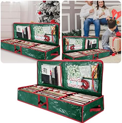 בד פלדת מסגרת אחסון חג המולד אחסון מתלה מרווח תחת מיטת חג גלישת נייר מיכל מושלם עבור מתנת גלישת