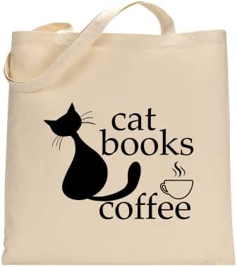 חתול מאהב לשאת שקיות, חתול ספרים קפה עיצוב, מצחיק חמוד מתנות עבור חתול אוהבים