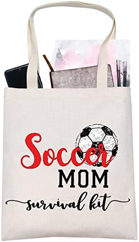 Levlo Soccer Soccer Mom Cosmetic תיק כדורגל אמא מתנות לכדורגל אימא ערכת הישרדות איפור רוכסן שקית לכיס
