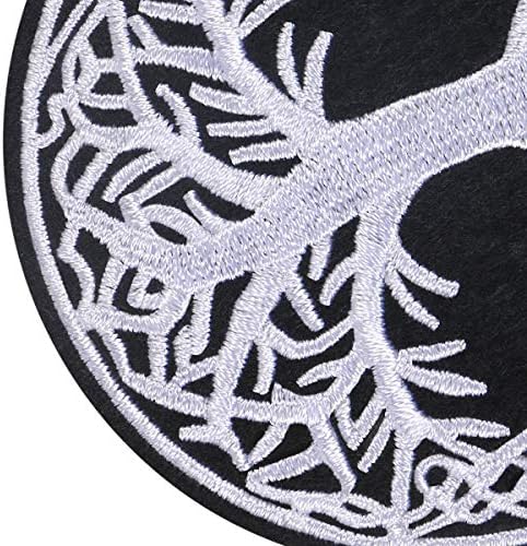 טלאי אפליקציה רקום של מיקימיקי עץ החיים בנורדי תפור או ברזל על טלאים לתלבושת DIY, ג'ינס, מעילים,
